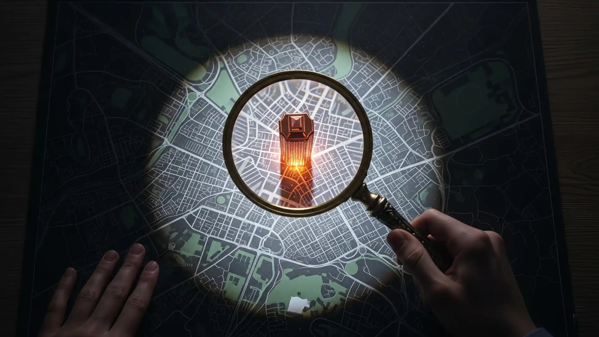 انتخاب ملک مناسب برای ساخت اتاق فرار با ذره‌بین روی نقشه شهر